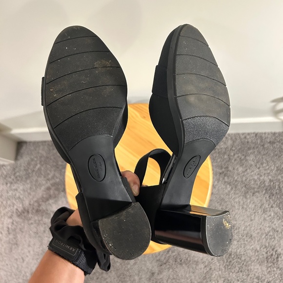 Anne Klein Black Block Heels Sz 9 - Picture 5 of 7